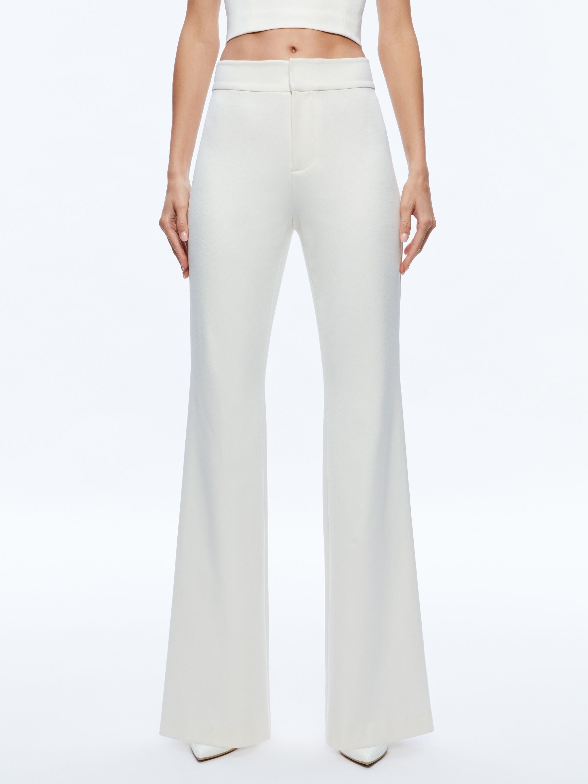 DEANNA HIGH WAISTED BOOTCUT PANT-ECRU-ALICE + OLIVIA