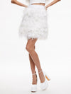 CINA FEATHER MINI SKIRT-BORDEAUX-ALICE + OLIVIA