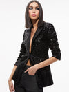BREANN SEQUIN FITTED BLAZER-Black-ALICE + OLIVIA