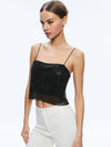 GRAZI EMBELLISHED SPAGHETTI STRAP TOP-Black-ALICE + OLIVIA