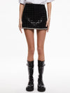 RUBI SEQUIN TWEED MINI SKIRT-Black-ALICE + OLIVIA