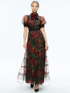 COLETTA BOW NECK BUTTON FRONT MAXI DRESS-CLOUD FLORAL BORDEAUX LG-ALICE + OLIVIA