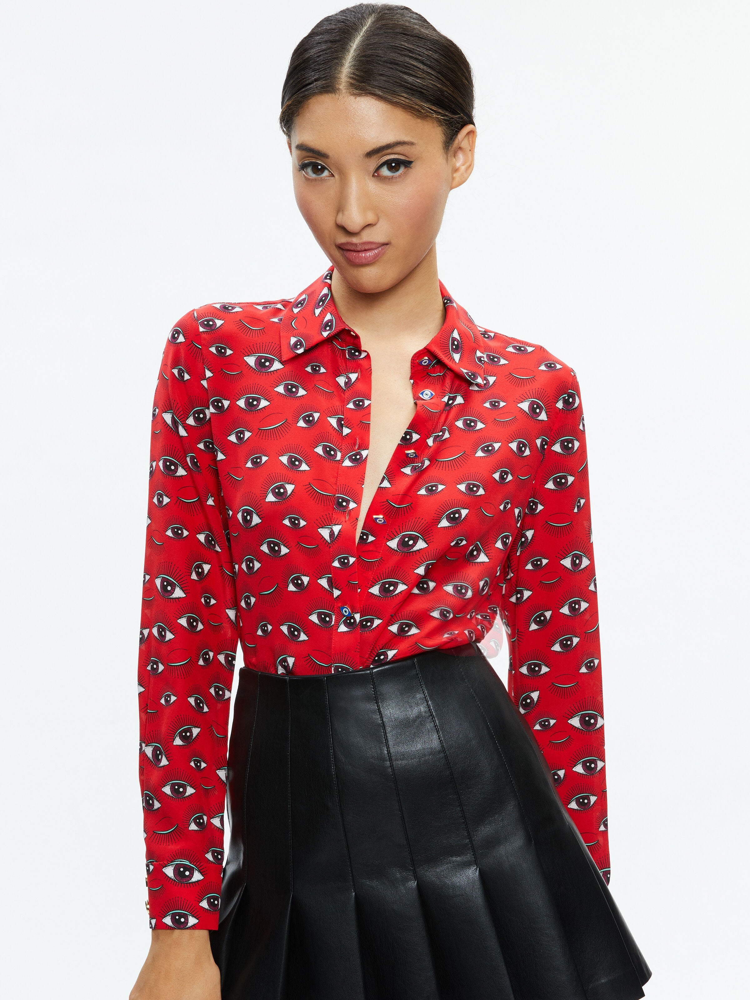 WILLA SILK BLOUSE-ALICE + OLIVIA