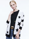BRADFORD NOVELTY BUTTONS CARDIGAN-SOFT WHITE/BLACK-ALICE + OLIVIA
