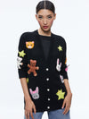BRADFORD APPLIQUE CARDIGAN-BLACK MULTI-ALICE + OLIVIA