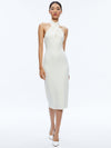 SUELLEN TWIST NECK HALTER MIDI DRESS-ECRU-ALICE + OLIVIA