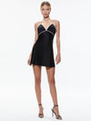 JULIENNE EMBELLISHED V-NECK MINI DRESS-ALICE + OLIVIA