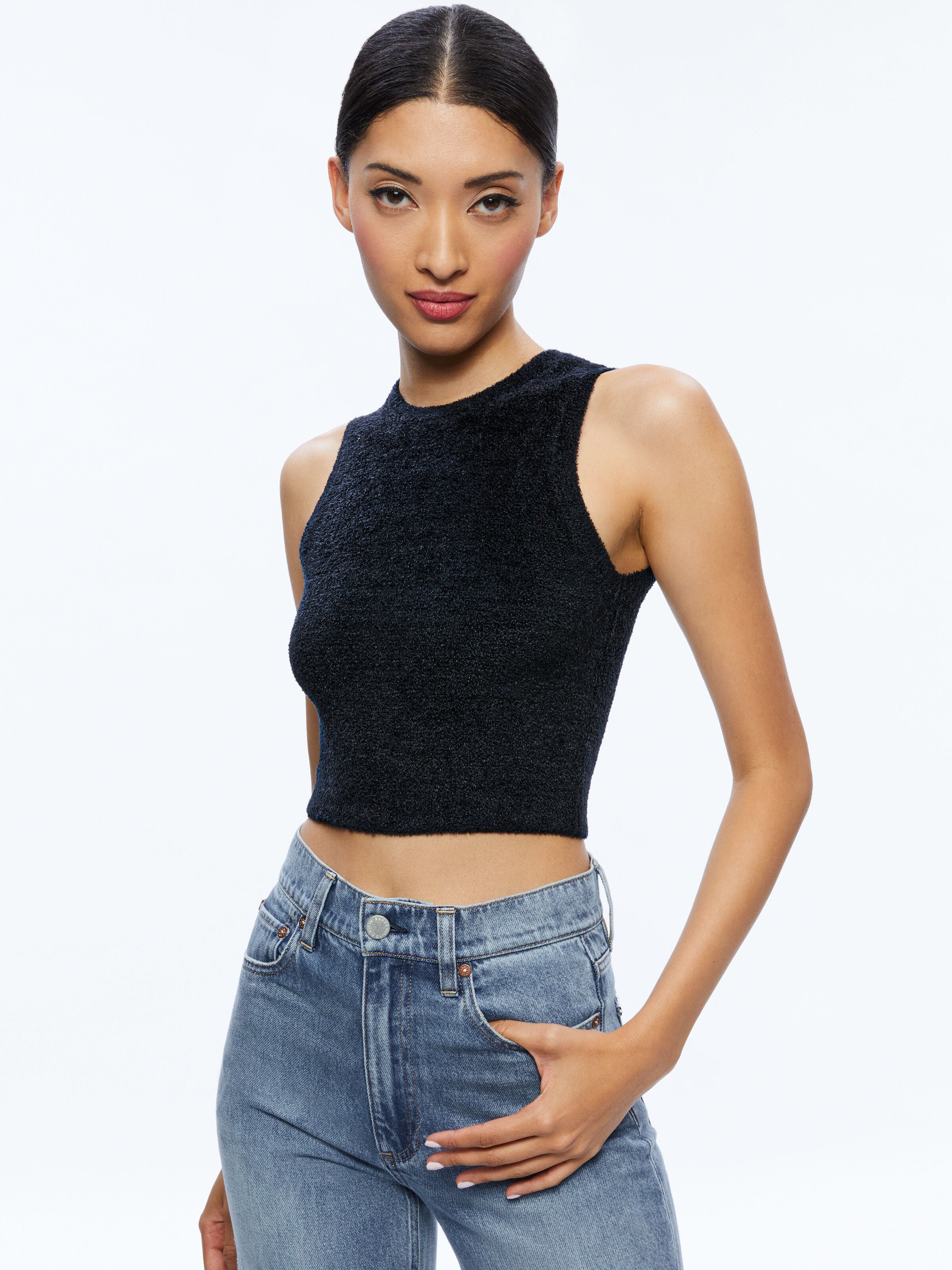 AMITY SLEEVELESS CROPPED TANK-SOFT WHITE-ALICE + OLIVIA