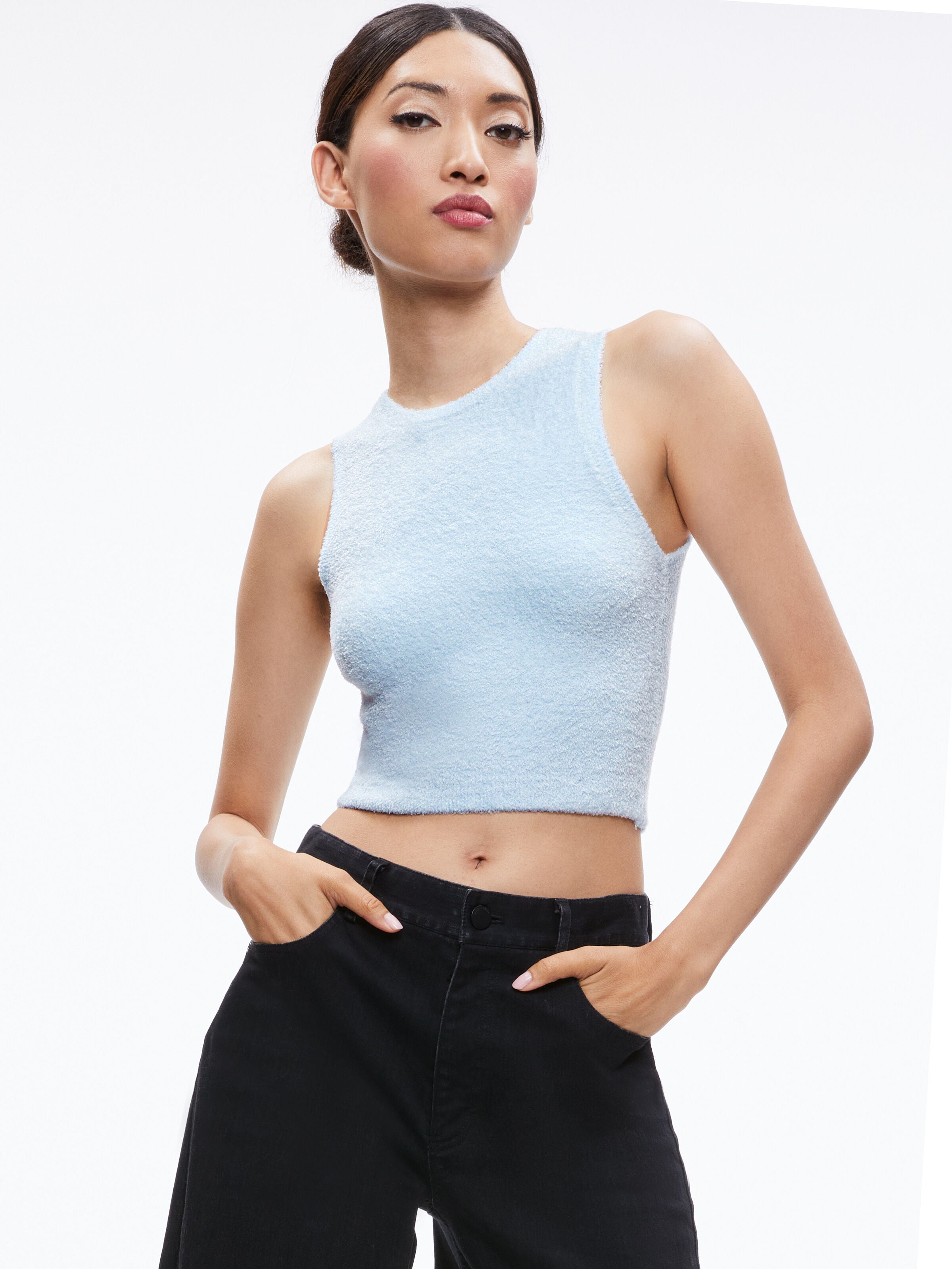 AMITY SLEEVELESS CROPPED TANK-SOFT WHITE-ALICE + OLIVIA