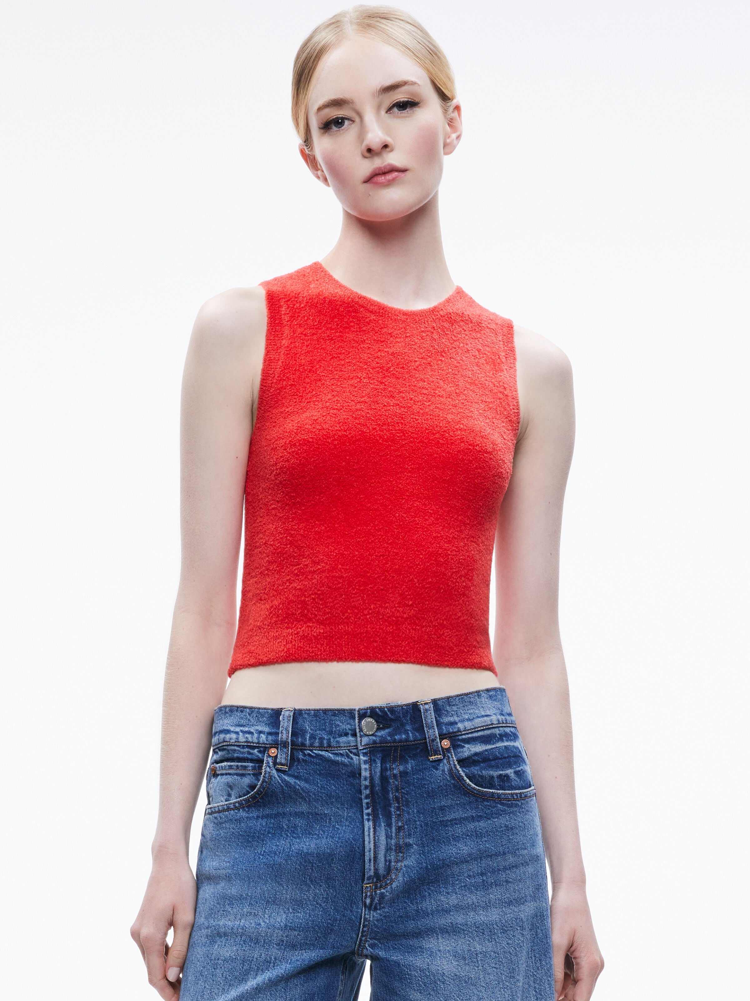 AMITY SLEEVELESS CROPPED TANK-SOFT WHITE-ALICE + OLIVIA