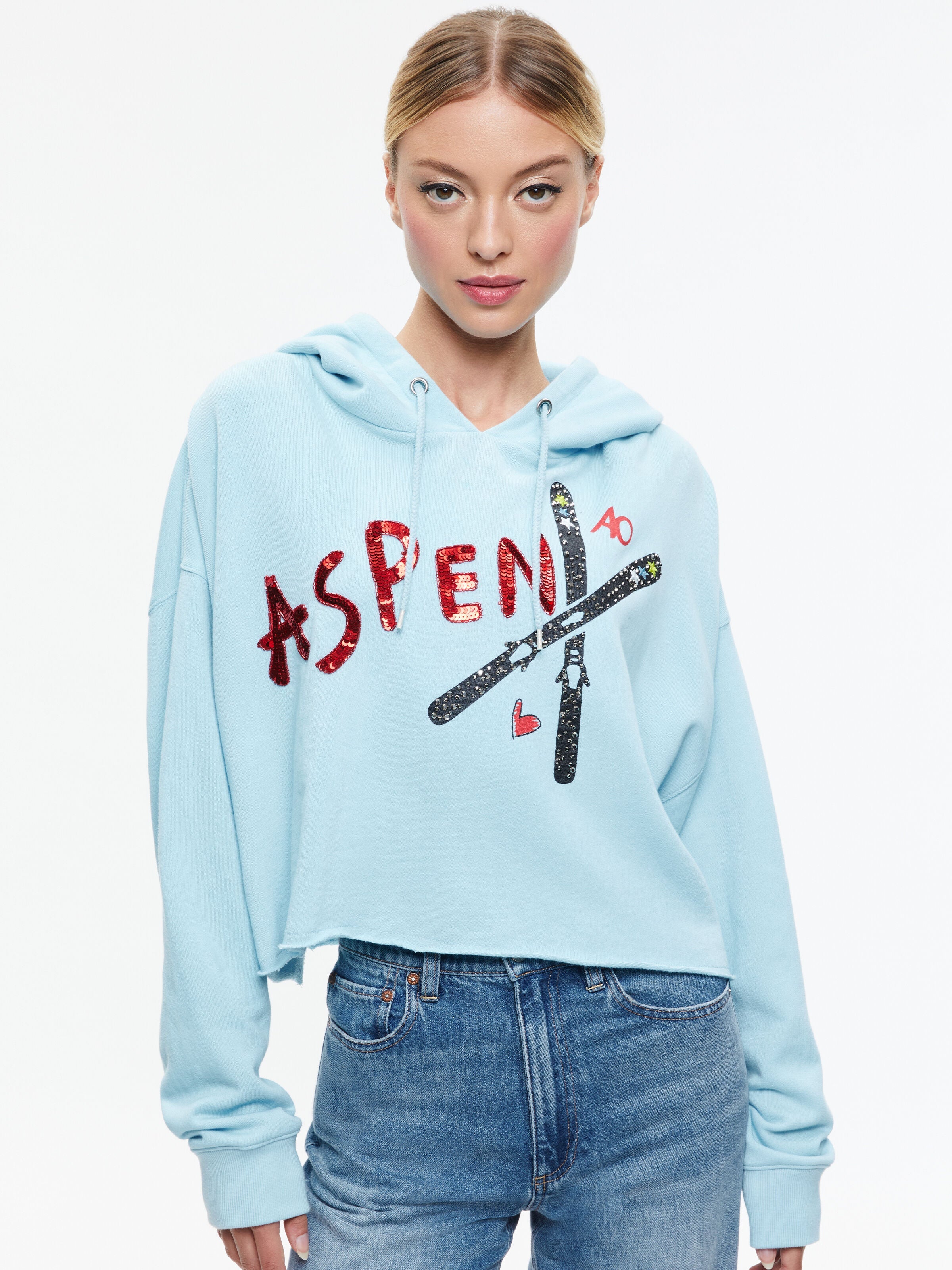 SUNNY BOXY CROPPED HOODIE-ALICE + OLIVIA