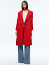 NICHOLAS DOUBLE BREASTED COAT-BRIGHT RUBY-ALICE + OLIVIA