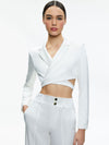 LEONE CROPPED WRAP BLAZER-ALICE + OLIVIA