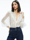 RHEBA LACE BLOUSE-ALICE + OLIVIA