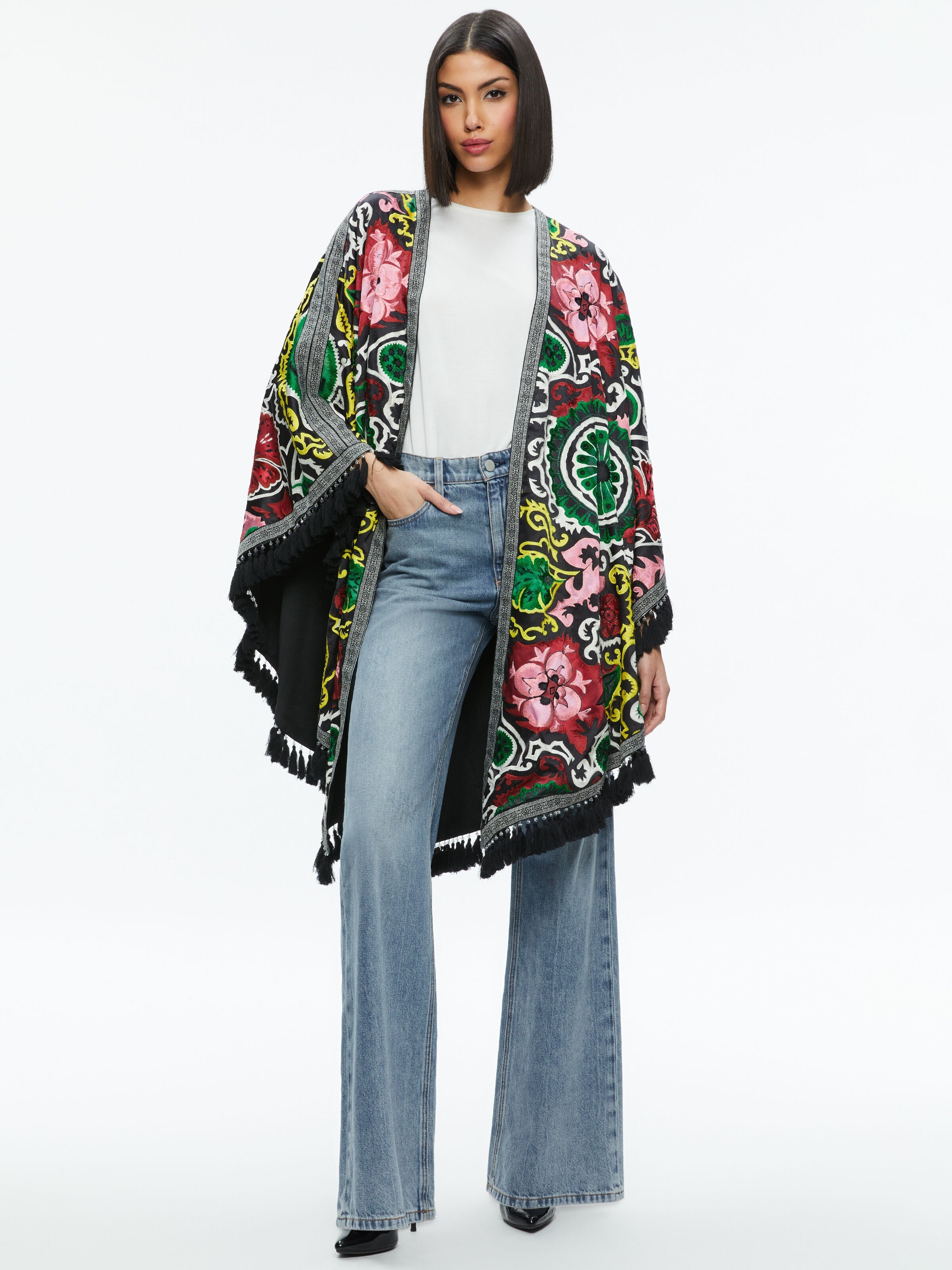NADINE EMBELLISHED SHAWL-MONARCH BLACK LARGE-ALICE + OLIVIA