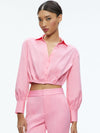 TRUDY CROPPED BUTTON DOWN-ALICE + OLIVIA