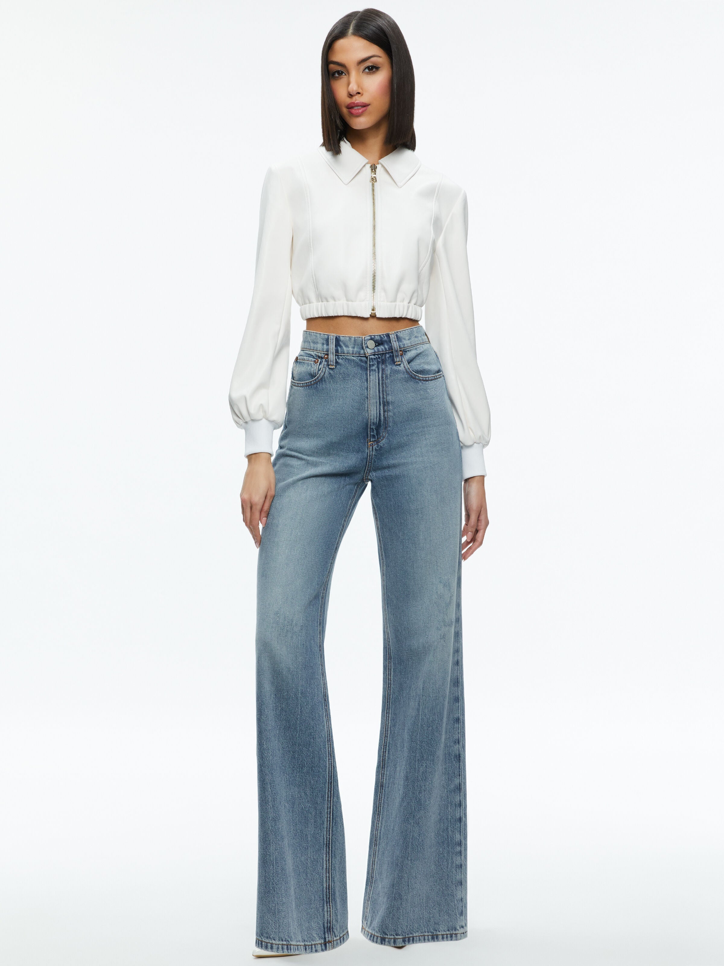 DELLA CROPPED VEGAN LEATHER JACKET-OFF WHITE-ALICE + OLIVIA