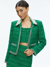 KIDMAN PEARL EMBELLISHED COLLARED JACKET-LIGHT EMERALD-ALICE + OLIVIA