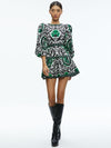 SHAYLA PLEATED SLEEVE TIERED DRESS-MONARCH LIGHT EMERALD MEDIUM-ALICE + OLIVIA