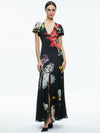 FARA DEEP V-NECK FLUTTER SLEEVE MAXI DRESS-ESSENTIAL FLORAL-ALICE + OLIVIA