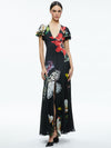 FARA DEEP V-NECK FLUTTER SLEEVE MAXI DRESS-ESSENTIAL FLORAL-ALICE + OLIVIA