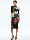 DELORA FLORAL CREWNECK MIDI DRESS-ALICE + OLIVIA