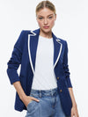 BREANN FITTED BLAZER-INDIGO/OFF WHITE-ALICE + OLIVIA