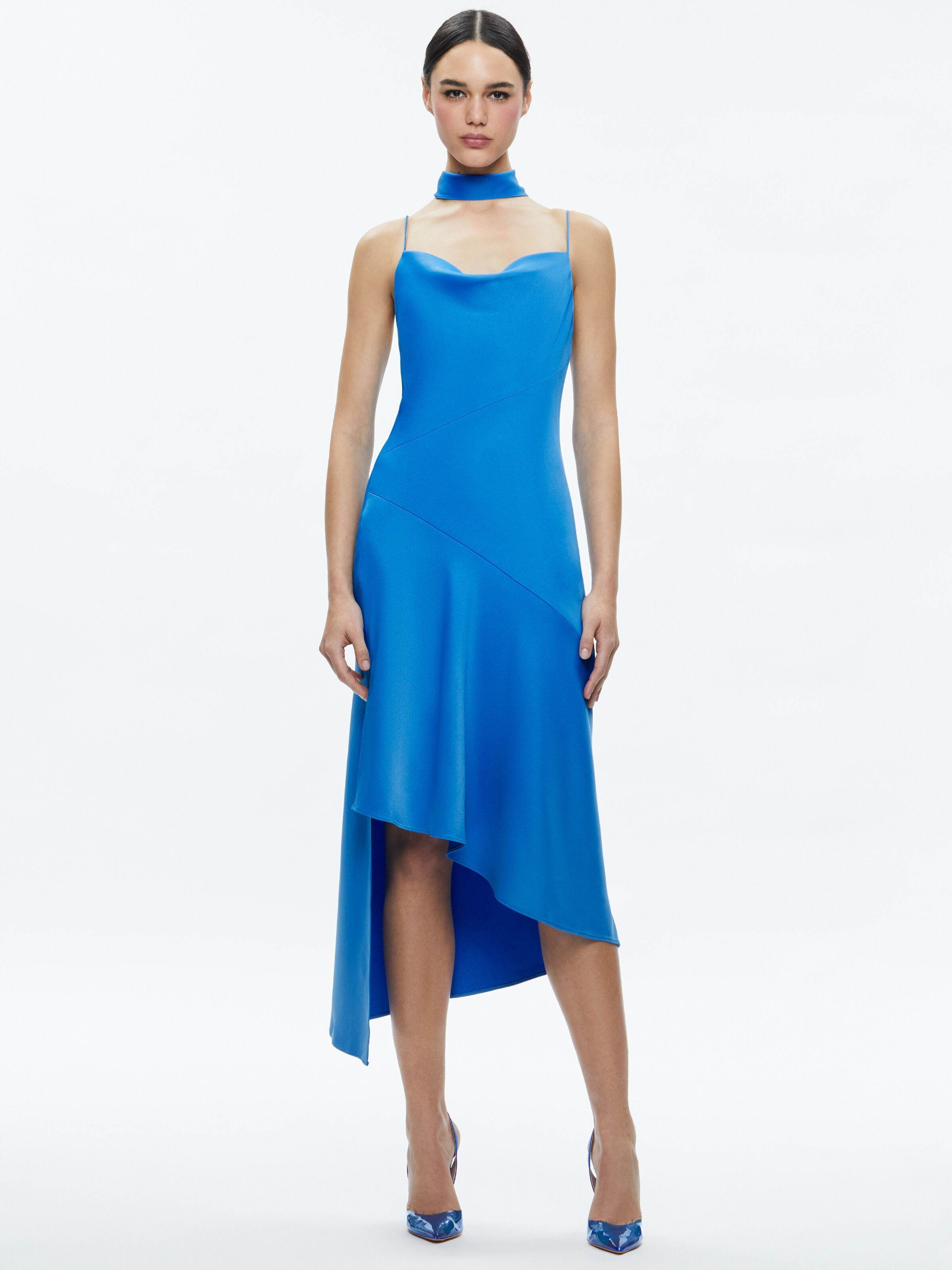 HARMONY ASYMMETRICAL SLIP SCARF DRESS