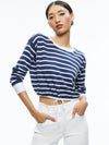 BERNETTA CROPPED CASHMERE PULLOVER-INDIGO/SOFT WHITE-ALICE + OLIVIA