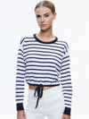 BERNETTA CROPPED CASHMERE PULLOVER-INDIGO/SOFT WHITE-ALICE + OLIVIA