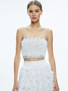 CERESI EMBELLISHED SPAGHETTI STRAP TOP-OFF WHITE-ALICE + OLIVIA