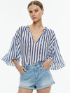 JULIUS STRIPED BLOUSE-ADMIRAL STRIPE INDIGO-ALICE + OLIVIA