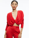 ELDA TWIST DRAPE CROPPED TOP-ALICE + OLIVIA