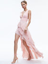 HOLLY LOW NECK ASYMMETRIC RUFFLED MAXI DRESS-ALICE + OLIVIA
