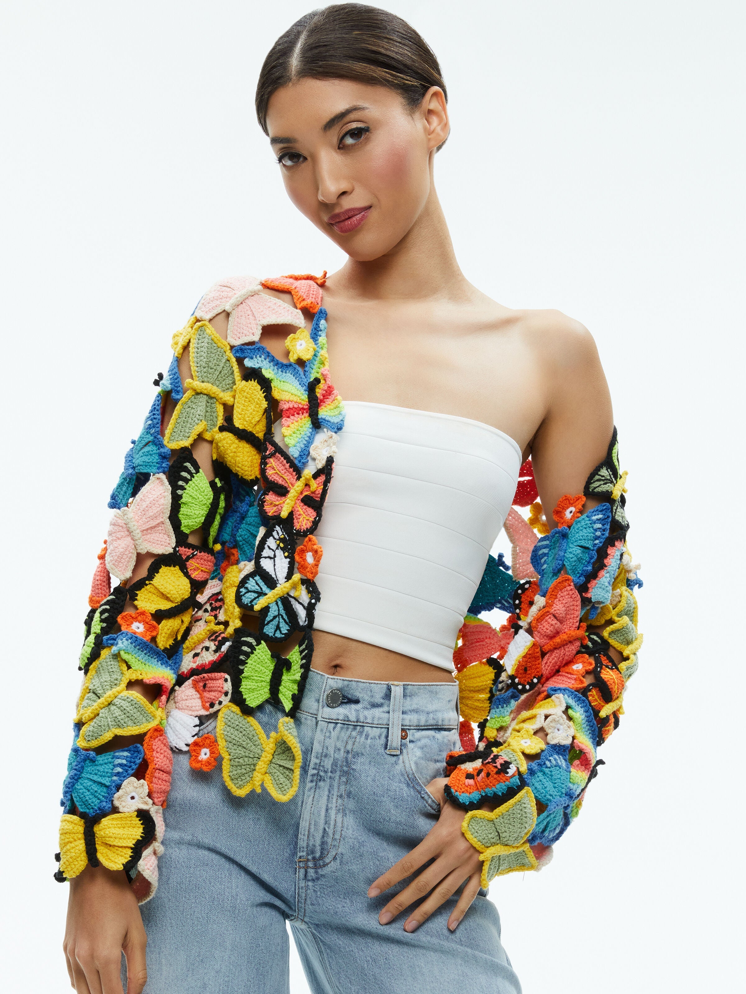 FAWN BUTTERFLY CROCHET CARDIGAN-MULTI-ALICE + OLIVIA
