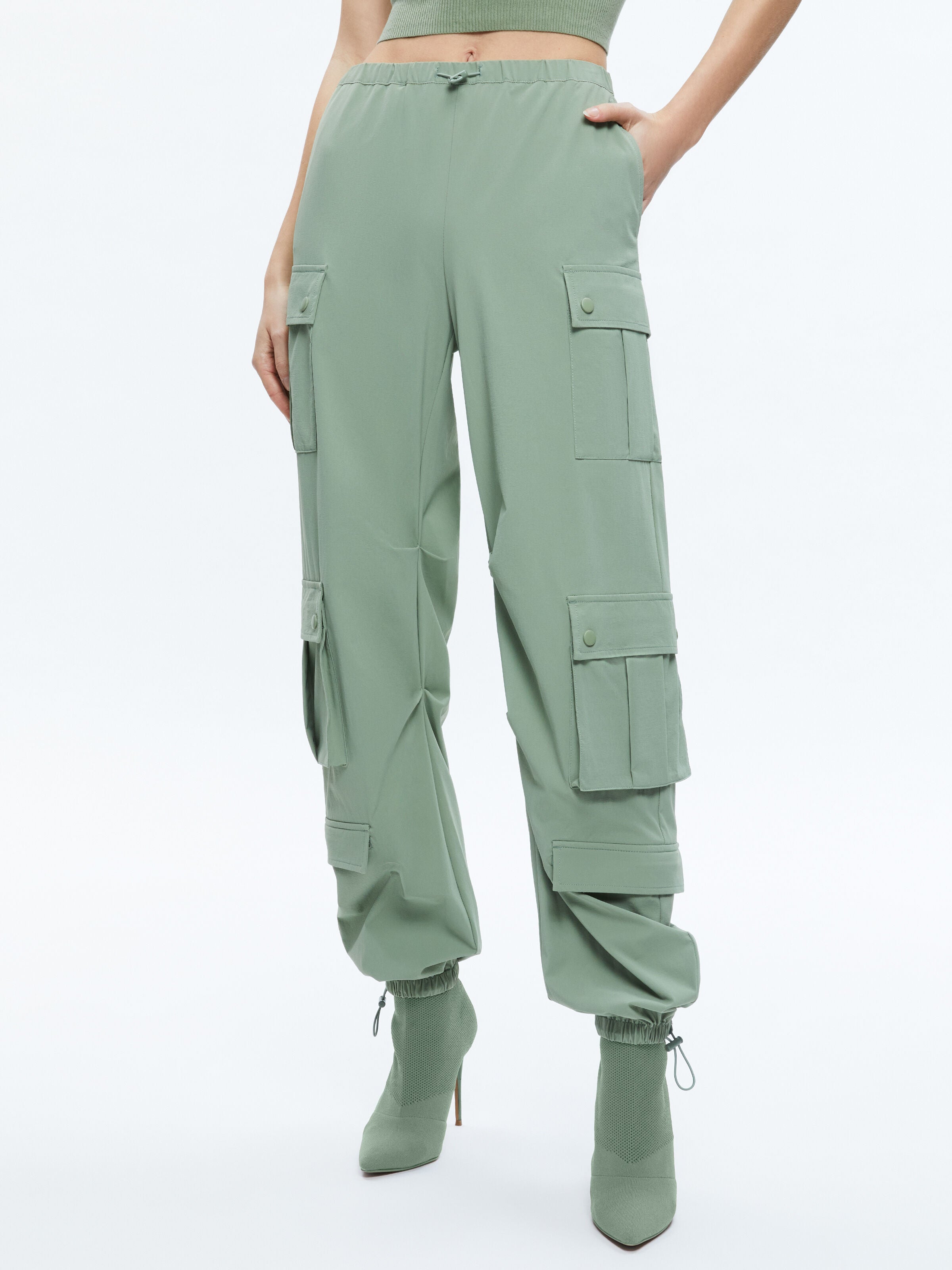 SHARA PARACHUTE CARGO PANT-ALMOND-ALICE + OLIVIA