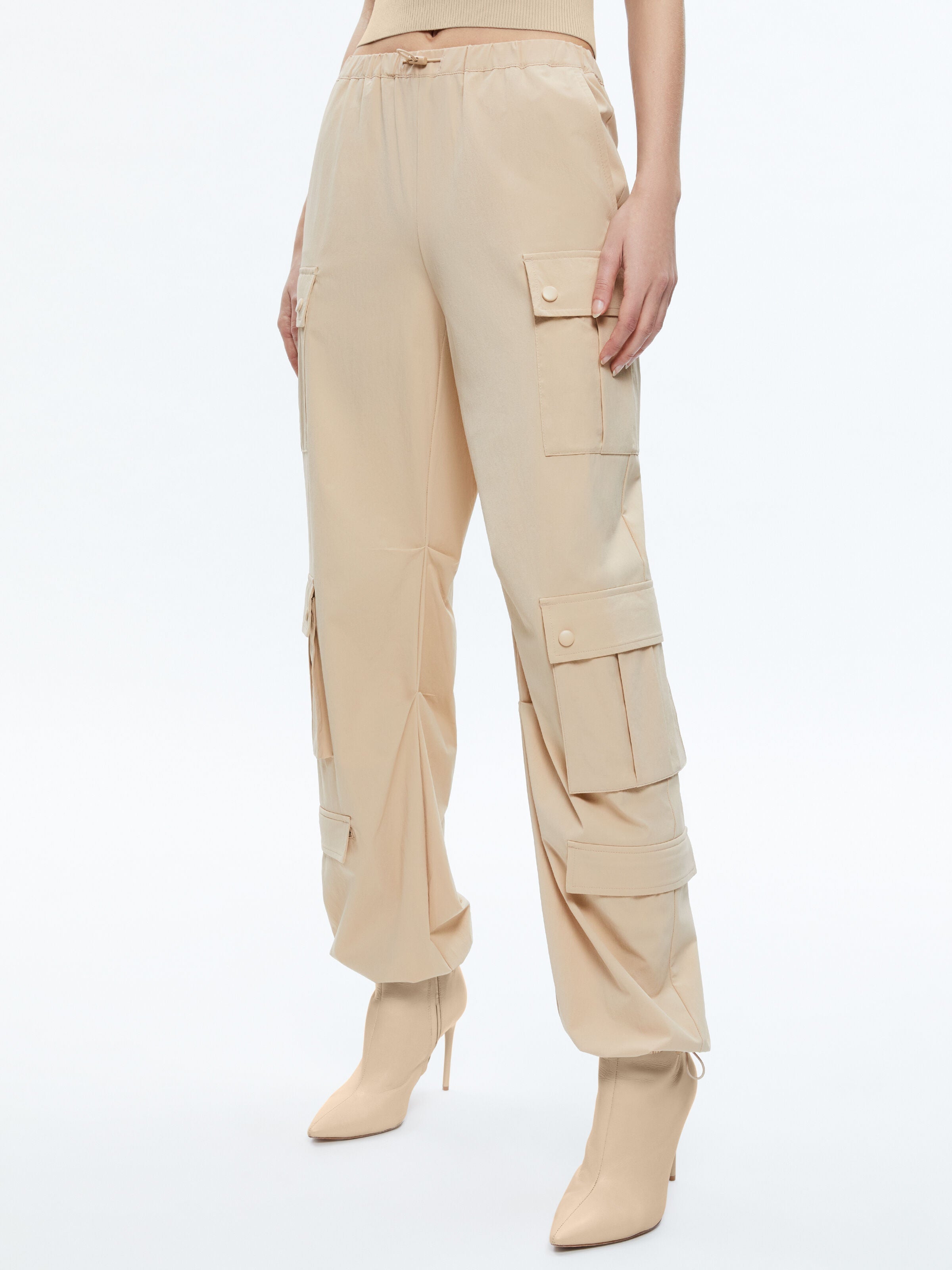 SHARA PARACHUTE CARGO PANT-ALMOND-ALICE + OLIVIA