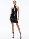 DEDRA EMBELLISHED TWIST NECK MINI DRESS-ALICE + OLIVIA