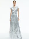 MIRANDA EMBELLISHED TIERED MAXI DRESS-SILVER-ALICE + OLIVIA