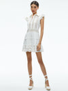 MEEKO EMBROIDERED RUFFLED SLEEVE SHIRT DRESS-OFF WHITE-ALICE + OLIVIA