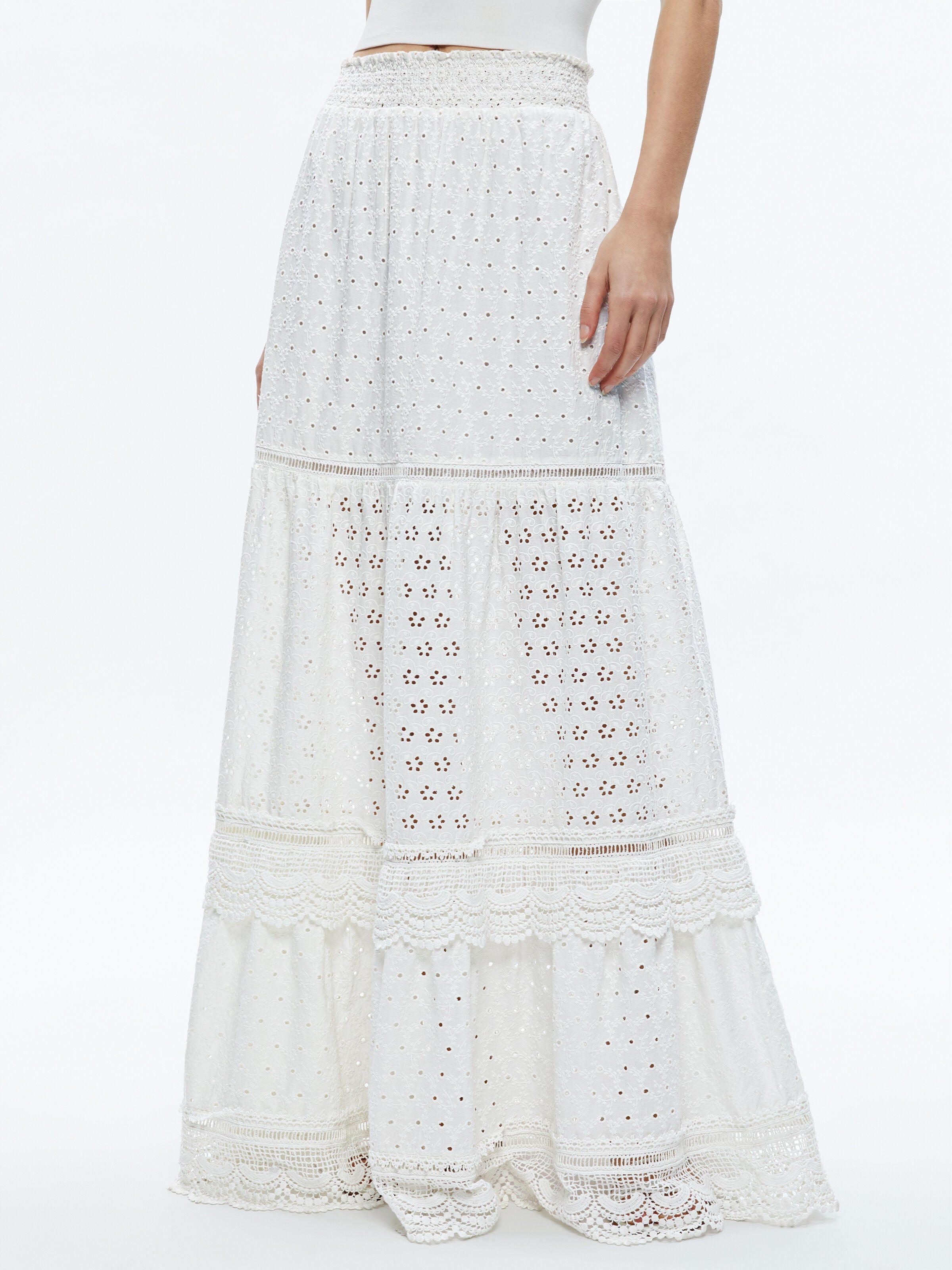 REISE PANELLED MAXI SKIRT-Black-ALICE + OLIVIA