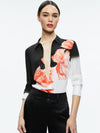 BRADY SILK BLOUSE-DREAM LIFE BLACK-ALICE + OLIVIA