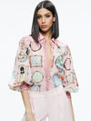 TIFFIE STACEFACE DRAMA SLEEVE BLOUSE-ALICE + OLIVIA