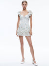 HARTFORD SMOCKED BUSTIER TIERED MINI DRESS-GEORGIA FLORAL-ALICE + OLIVIA