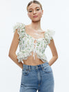 CHARLINE RUFFLE CROPPED TOP-GEORGIA FLORAL-ALICE + OLIVIA
