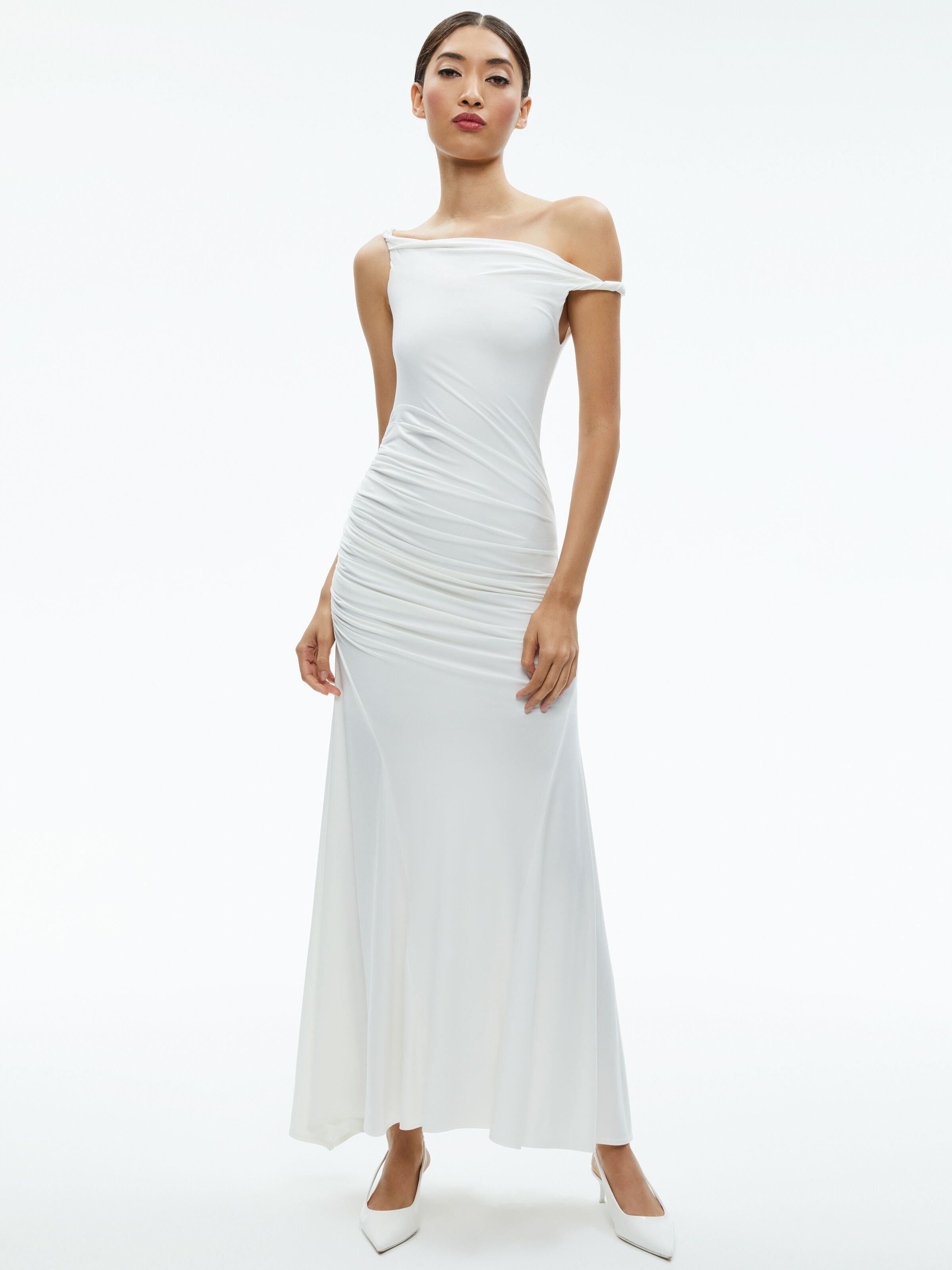 BIANCA TWISTED OFF THE SHOULDER MAXI DRESS-ALICE + OLIVIA