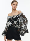 ARDELIA OFF THE SHOULDER TOP-STARGAZER BLACK LG-ALICE + OLIVIA
