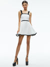 ELOISA TIE SHOULDER MINI DRESS-OFF WHITE/BLACK-ALICE + OLIVIA