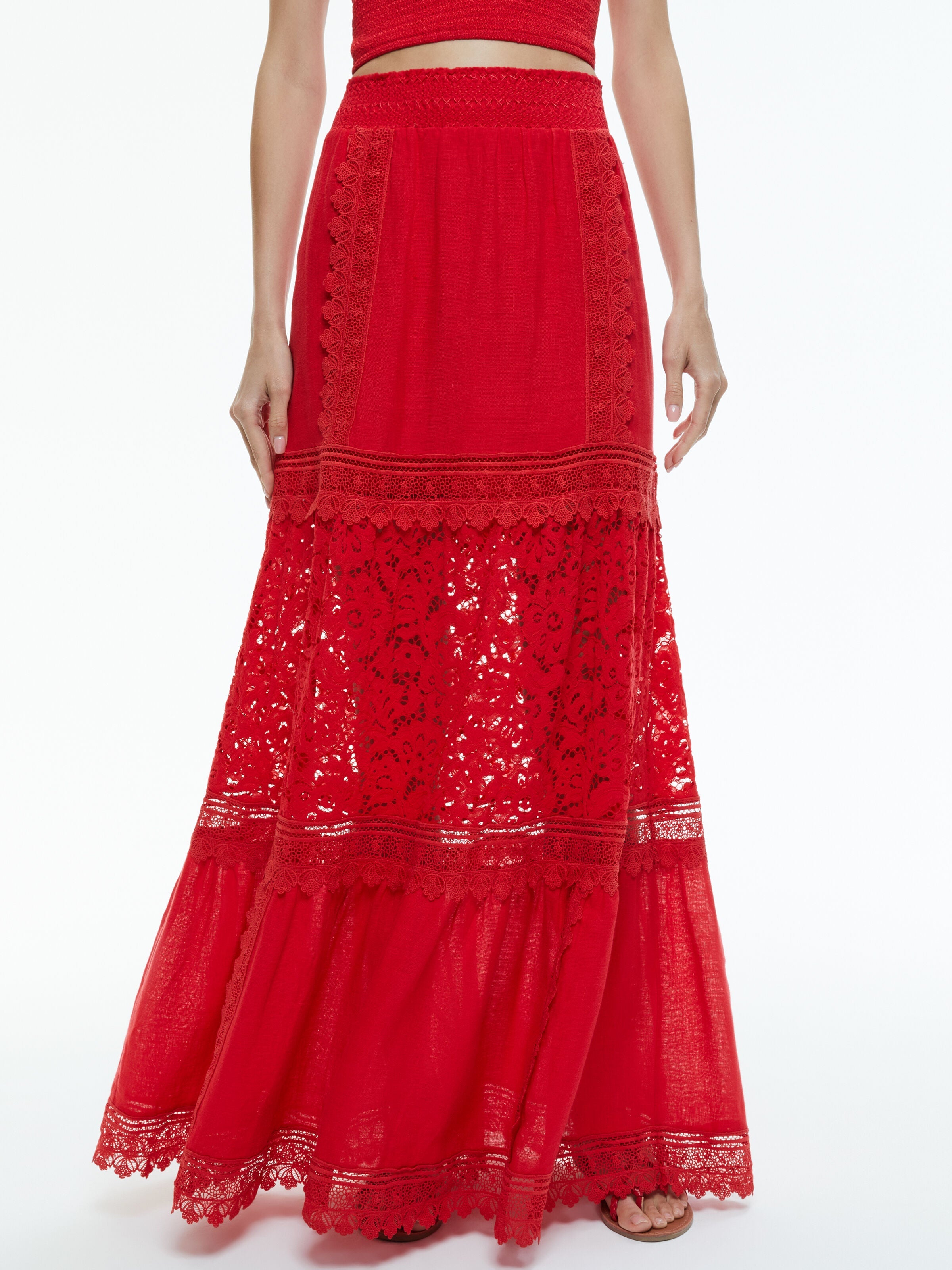 REISE PANELLED MAXI SKIRT-Black-ALICE + OLIVIA