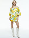 ARTEMIS OFF THE SHOULDER BLOUSON TIE SLEEVE MINI DRESS-STARGAZER MULTI LG-ALICE + OLIVIA